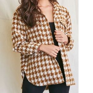 NWT Oversized Houndstooth Tweed Jacket